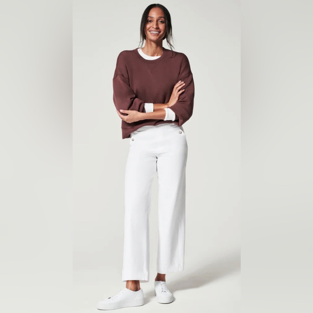 Spanx Stretch Twill Wide Leg Cropped Pant